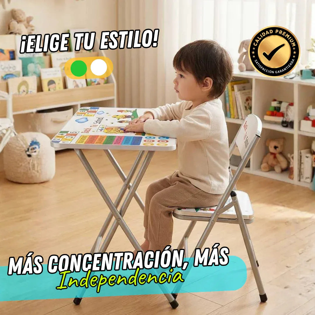 Escritorio Plegable + Silla Infantil Premium
