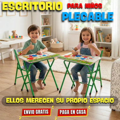 Escritorio Plegable + Silla Infantil Premium
