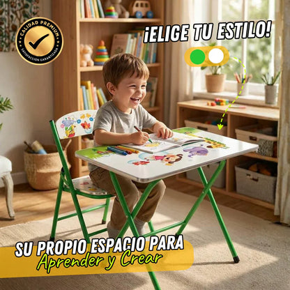 Escritorio Plegable + Silla Infantil Premium